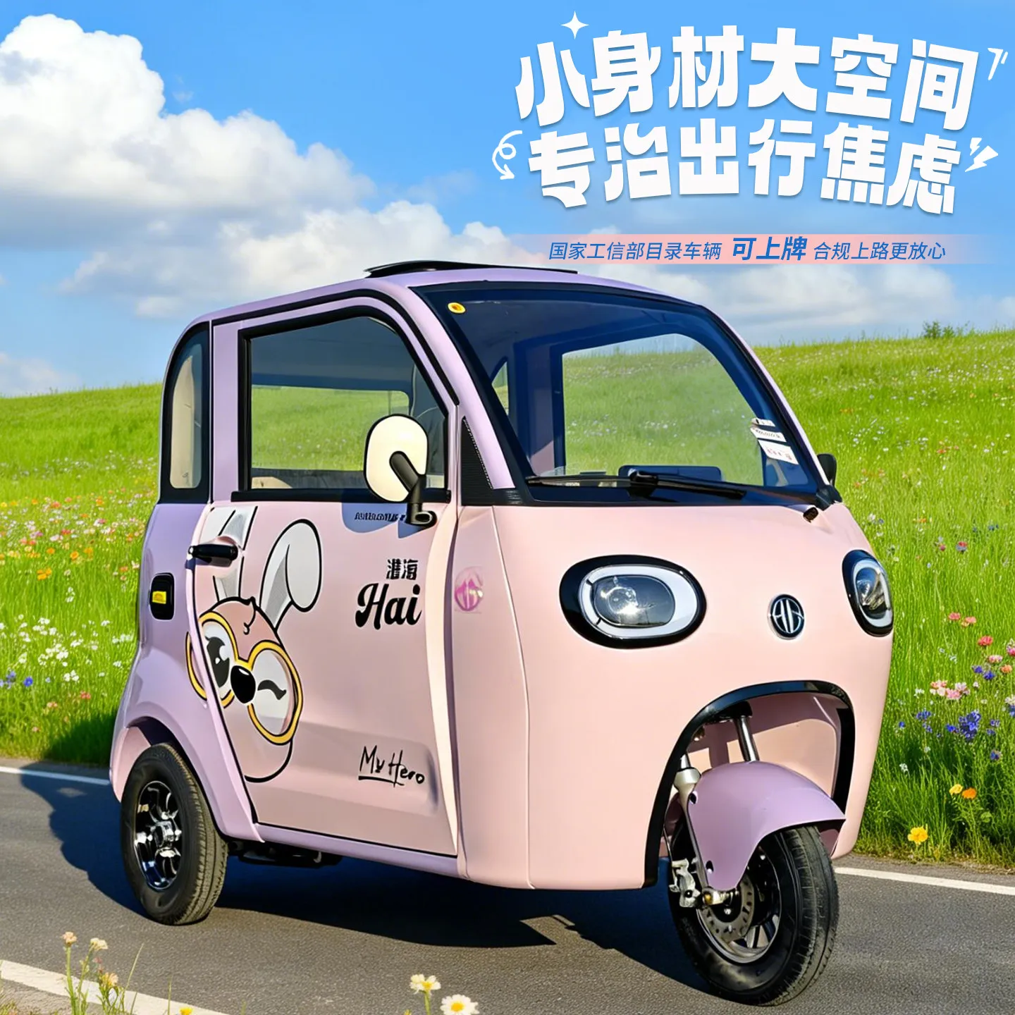 Fully enclosed electric tricycle household small women new energy elderly battery old man music