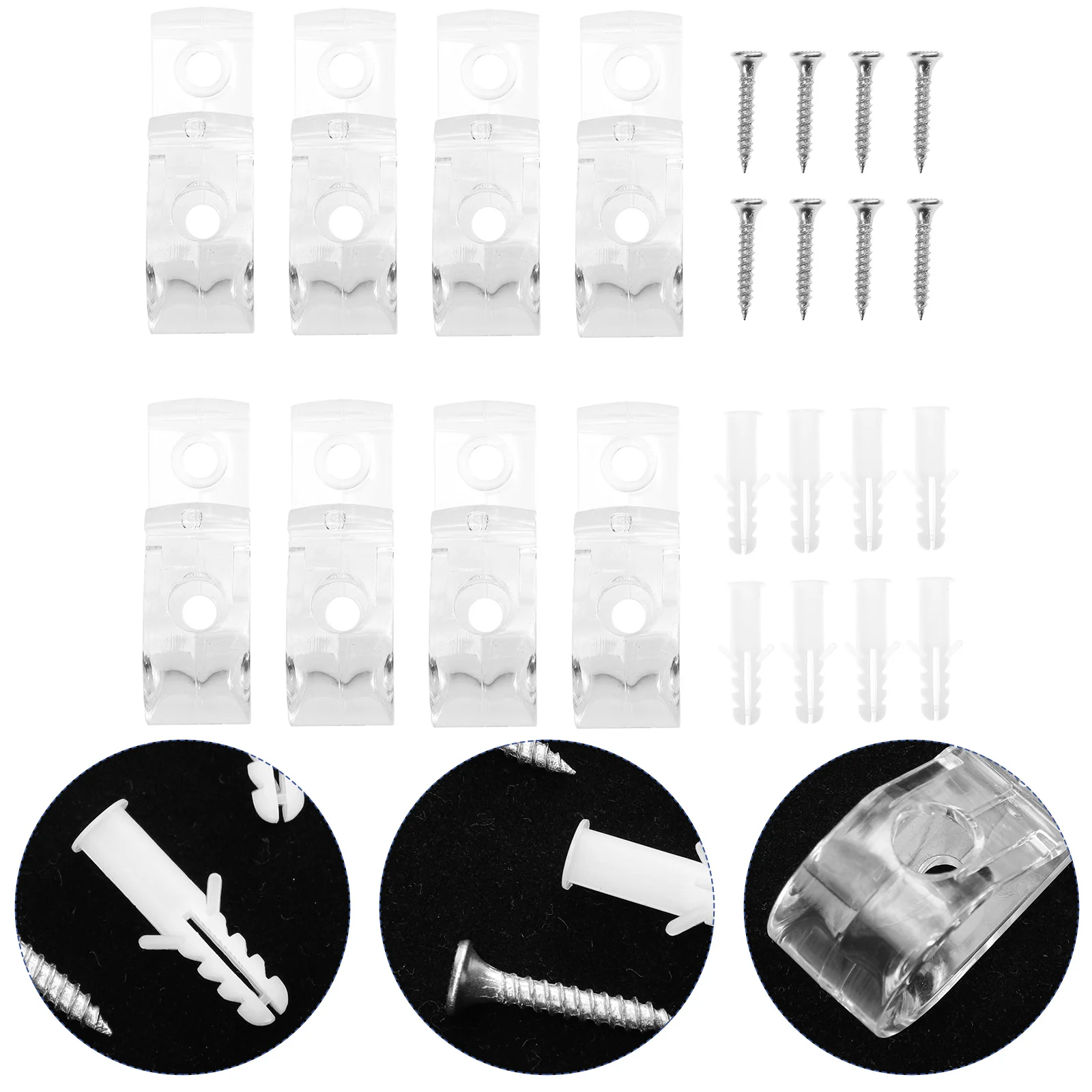 8 Pcs Curtain Positioning Hook Window Blinds Vertical Roller Fixing Clip Tensioner Plastic