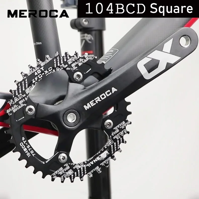 

MEROCA square bicycle crankset 104 bcd MTB bicycle crank with 104 bcd chainring narrow wide For Shimano 8 9 10 11 speed Cassette