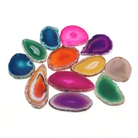 Irregular Natural Onyx Agates Geode Slice With Hole Reiki Healing Crystal Slices Stone for DIY Jewelry Pendant Home Decoration 4