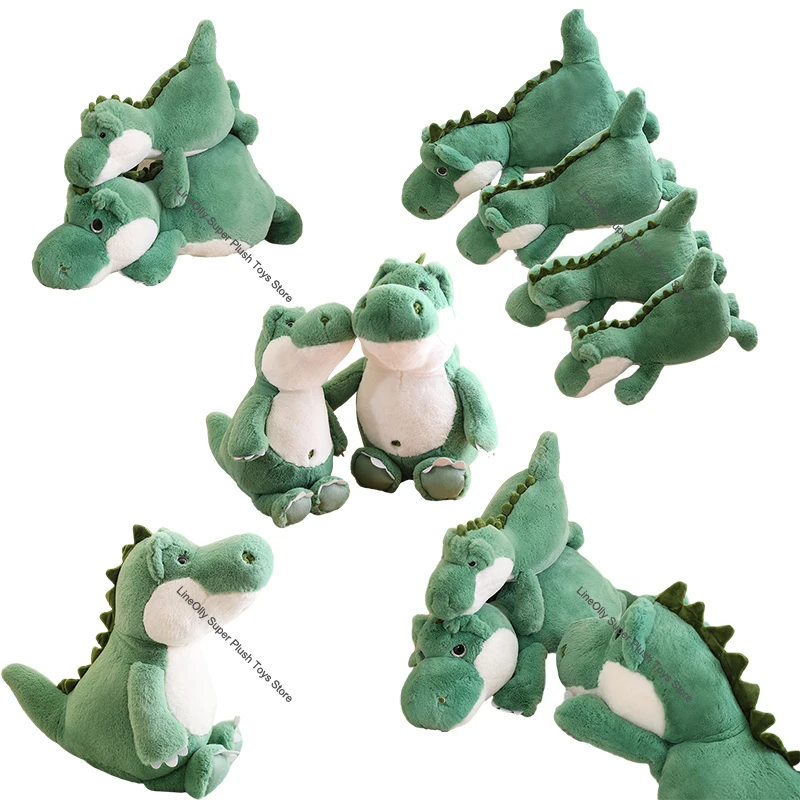 

1pcs Lovely Green Dinosaur Plush Toys Soft Stuffed Animals Dino Pillows Baby Cuddly Plushie Dolls Nice Home Decor For Kids Gifts