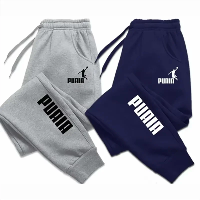 

New styles of men's and women's pants for 2025 autumn and winter: sports jogging pants, fitness loose-fitting, printed street pa