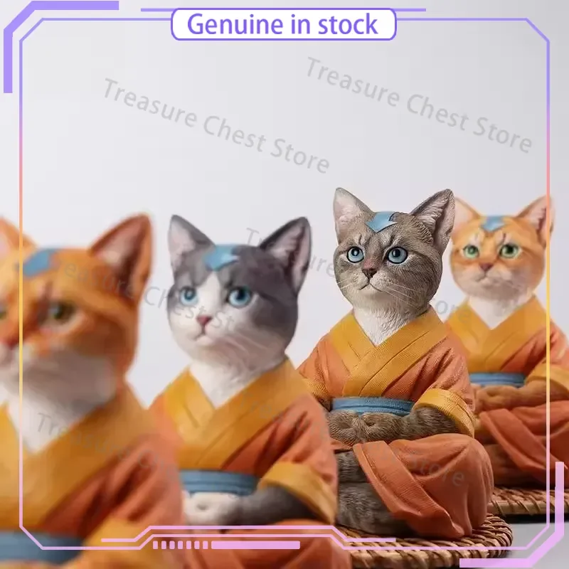 JXK262 1/6 Scale Simulated Resin Cat Handicraft with Rattan Cushion Model for 12 inch Action Figures Desktop Decorations Gift