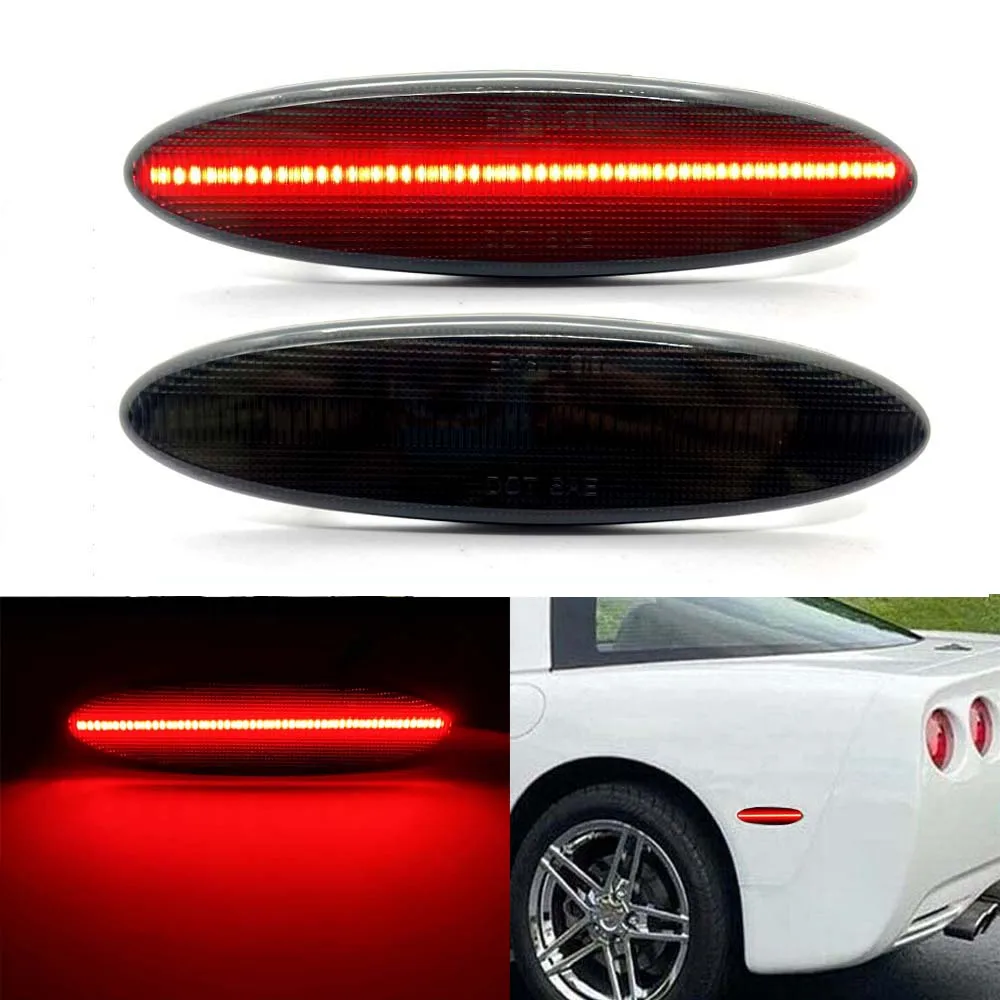 

Car Red Full LED Strip Rear Side Marker Light Parking Lights For 1999-2004 Chevy C5 Corvette,Replace OEM Sidemarker Lamps 12V 2x