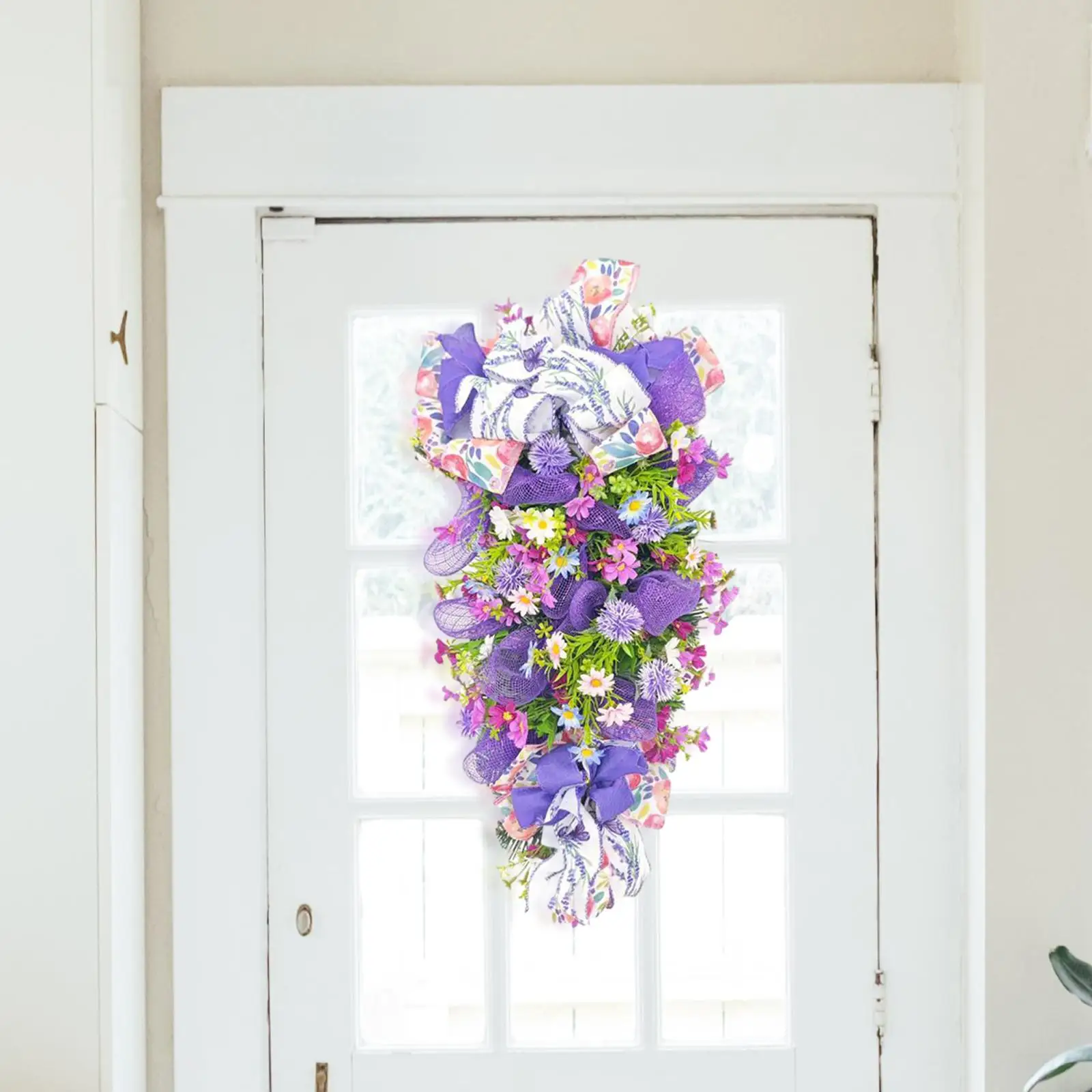 

Mother's Day Hydrangea Wreath Decor Gift Lifelike Wall Hanging Ornament Floral Wreath for Home Festival Outdoor Farmhouse Wall