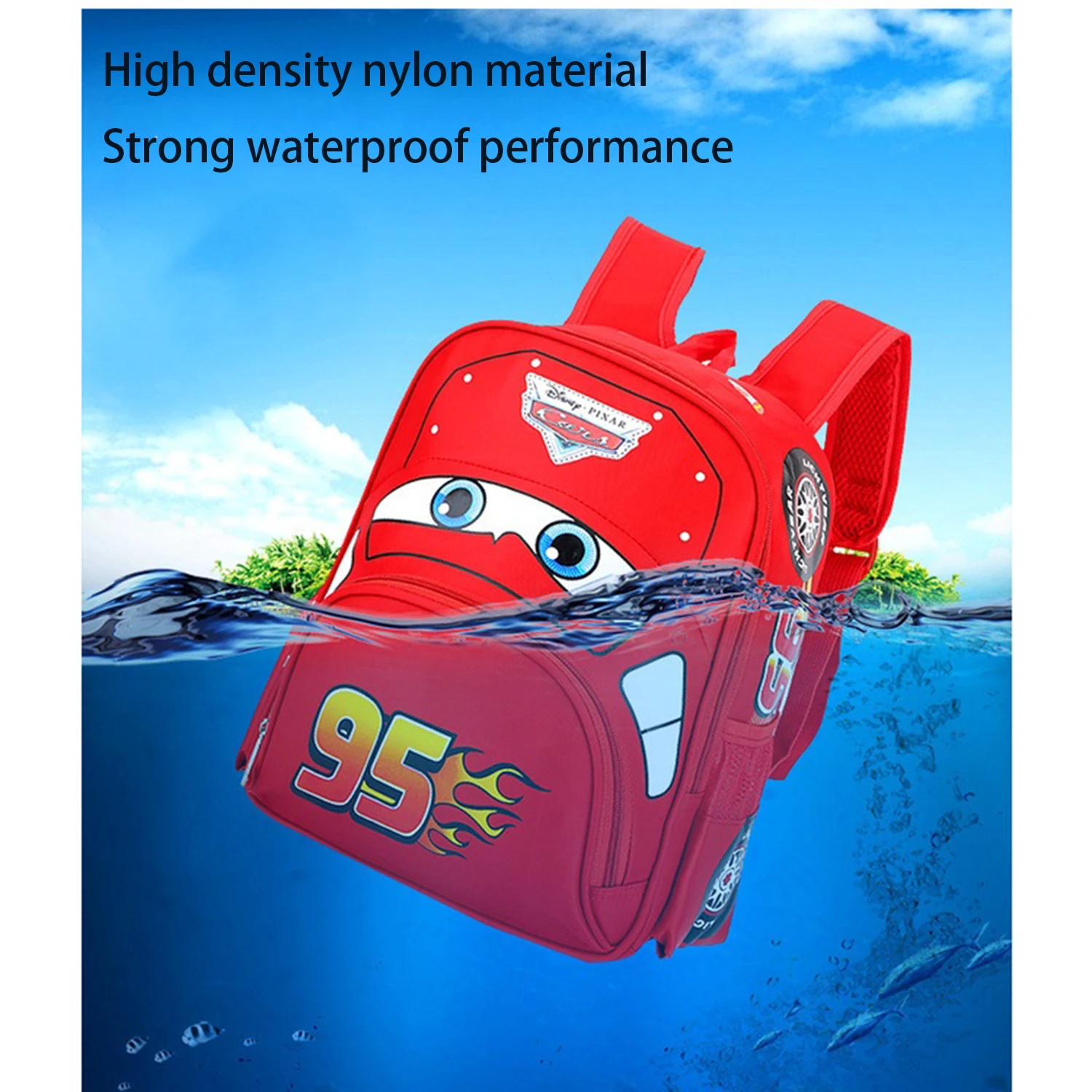 Waterproof and lightweight car backpack, preschool backpack for young children, boy's favorite backpack