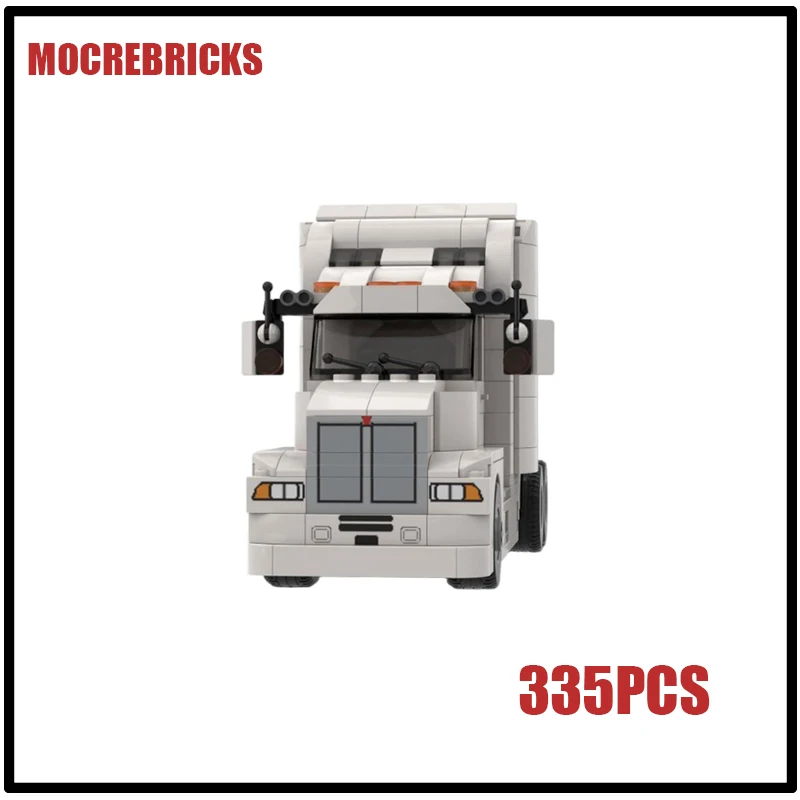 شاحنات نقل المدينة Kenworth K100C حاوية هندسية جرار تفريغ مقطورة MOC اللبنات مجموعات ألعاب الأطفال هدايا عيد الميلاد