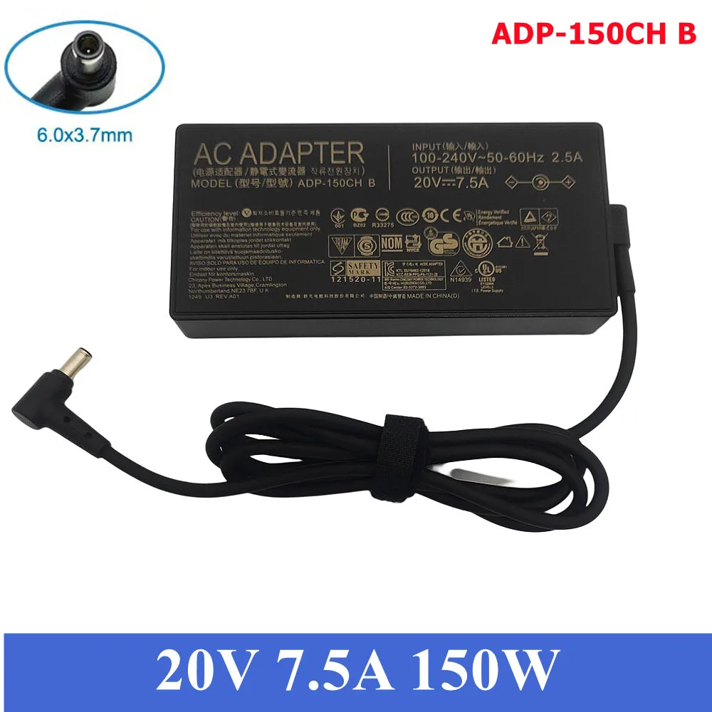 Imagem -01 - Adaptador de Alimentação do Carregador Portátil para Asus Jogos Tuf Fx705dt Fx505d Fx505du Fx505dt Fx505dt A18150p1a Adp-150ch b 150w 20v 7.5a 6.0x 3.7 mm adaptador de alimentacao do carregador portatil para asus jogos tuf fx705dt fx505d fx505du fx505dt fx505dt a18150p1a adp 150ch b 150w 20v 75a 60x 37 mm 01