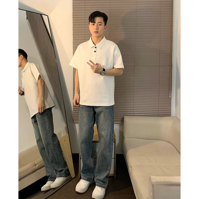 

Мужские джинсы Cleanfit Deep Blue: летние, модные, брендовые, в американском стиле, прямые, с эффектом потертости, средней посадки, длинные брюки