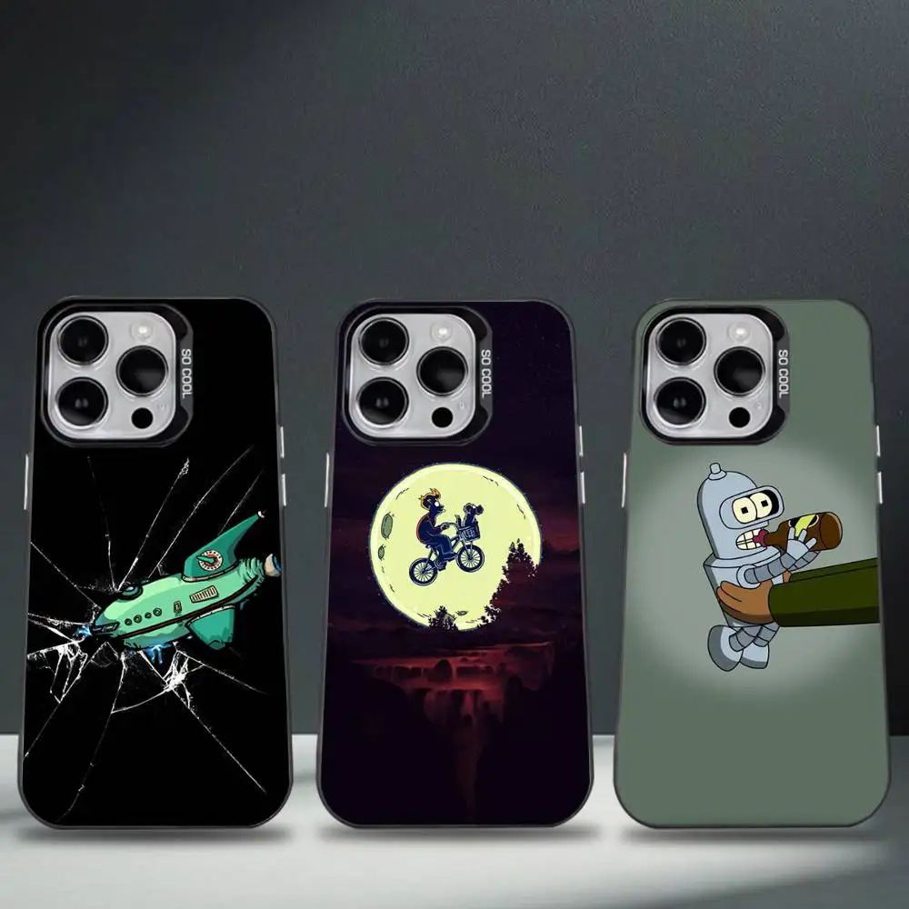 

F-Futurama Funny B-Bender Phone Case For iPhone 16,15,14,13,12,11,8,7,Pro,Max,Plus,Mini,XS,SE Anti Fall Black Matte Hard
