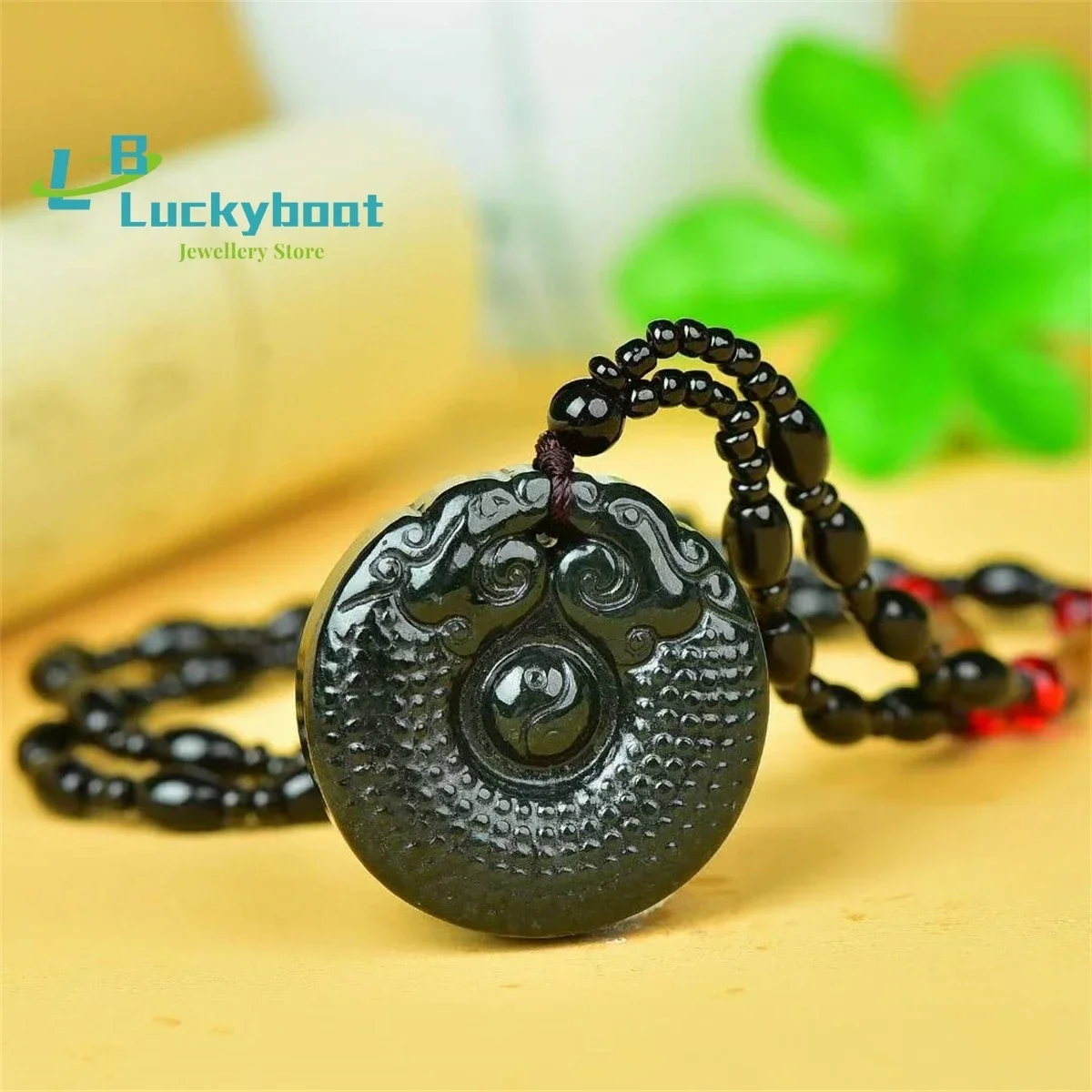 Natural Hotan Jade Double Dragon Bagua Pendant Simple and Generous Personality Fashion Versatile Fine Men and Women