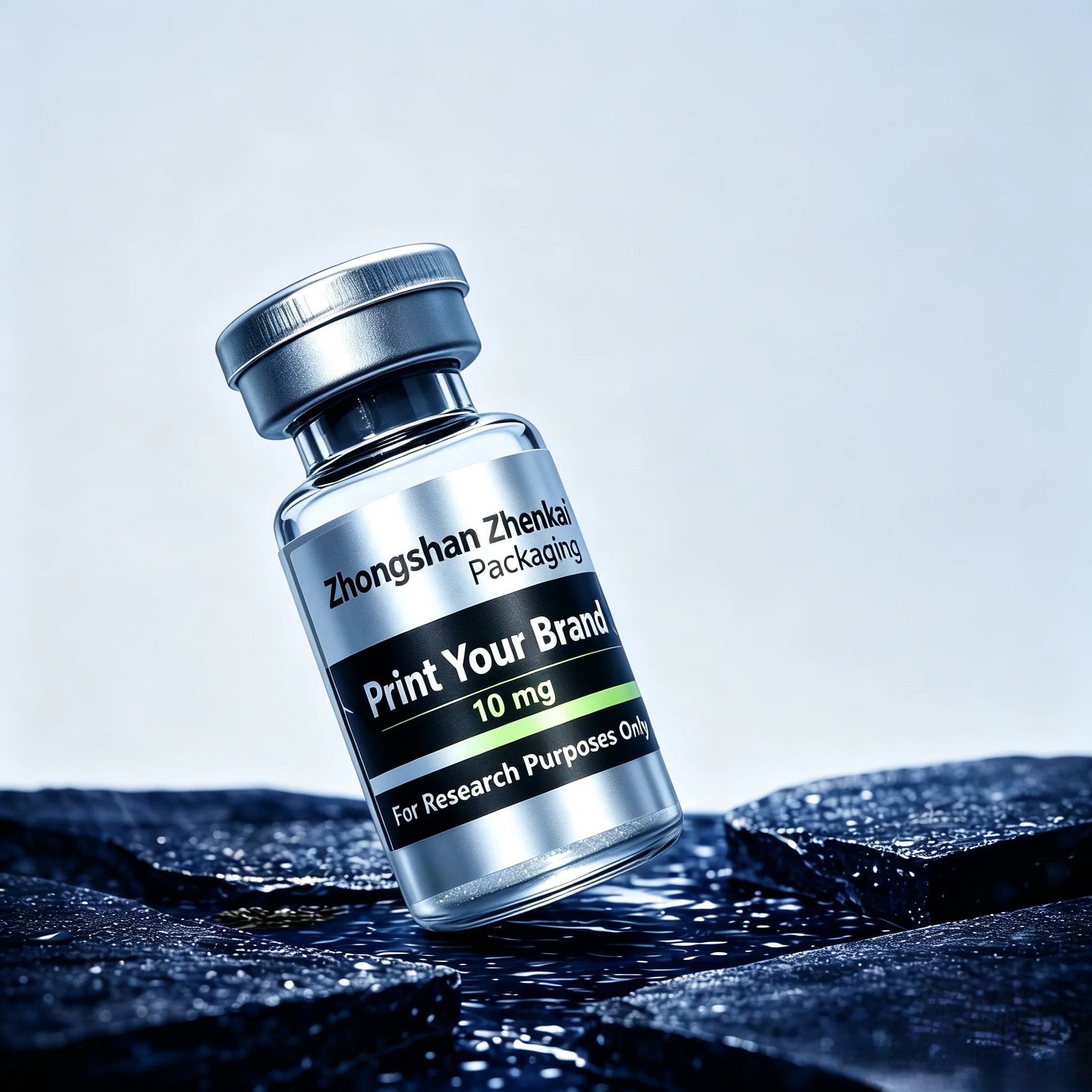 Custom Waterproof High Temp Resistant Peptide Bottle Labels,Precision Printed Self Adhesive Stickers for Injectable Supplement
