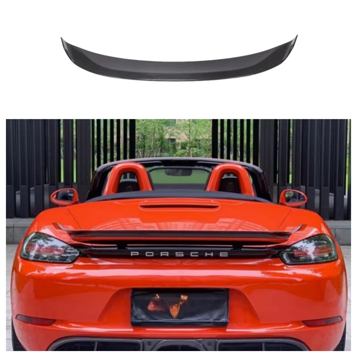 Spoiler For Porsche 718 Cayman Boxster 2016 2017 2018 2019 2020 Rear Wing Bibir Ekor Batang Spoiler GT Serat Karbon