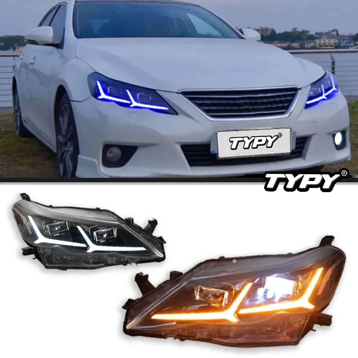 

Автомобильный светильник, светодиодный проектор, фары DRL для Toyota Reiz MARK X 2010 2011 2012 2013, фары в сборе