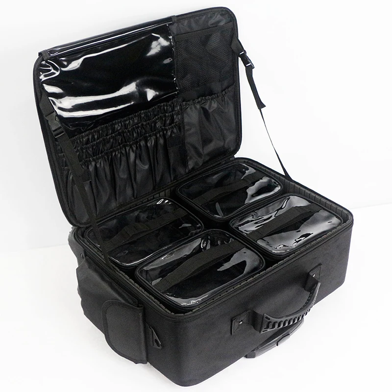 

GLADCASE Professional Makeup Artist Storage Box Multi-layer Storage Trolley Case Large Capacity Train Case With Rolling Wheel