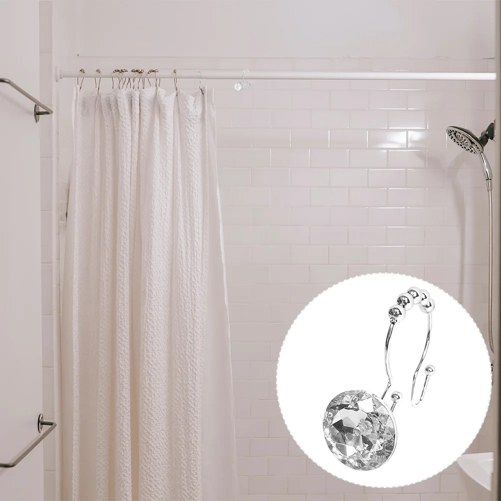 

12Pcs Decorative Shower Curtain Hooks Metal for Bathroom Modern Style Rustic Finish Easy to Install Home Interior Upgrade