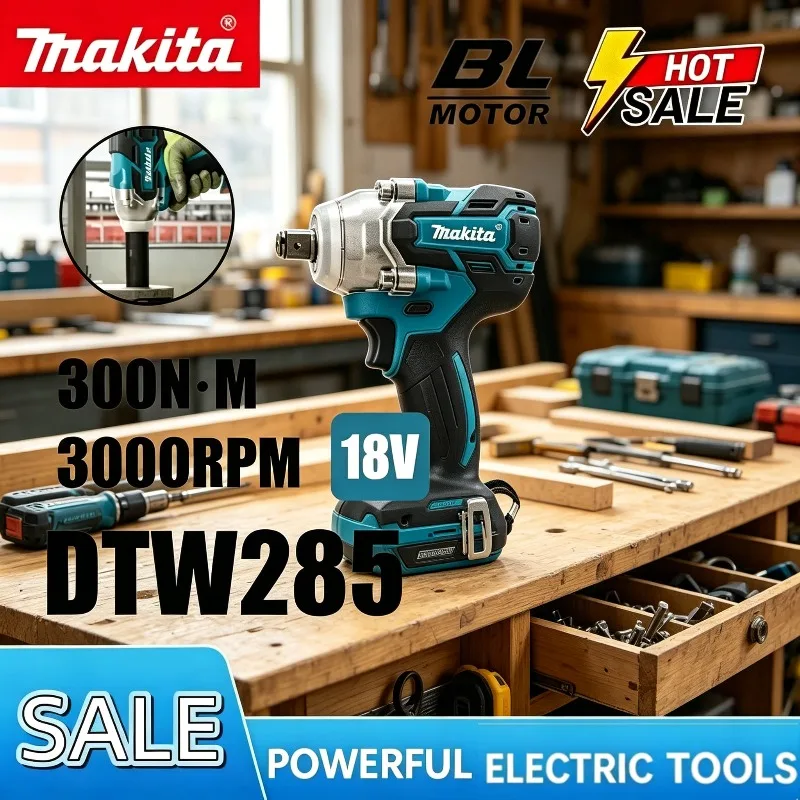 

Makita 18V Battery. For DTW285 Impact Wrench Cordless Brushless Makita, Electric Driver Drill Screwdriver Tool 280N.m 1/2"