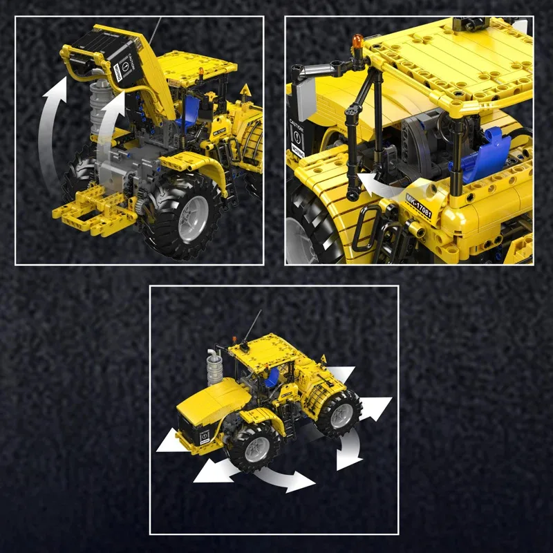 Mould King 17081/17082 juguetes técnicos para coche, Tractor articulado RC Challenger, bloques de construcción, camión Enginerring, ladrillo, regalo para niños