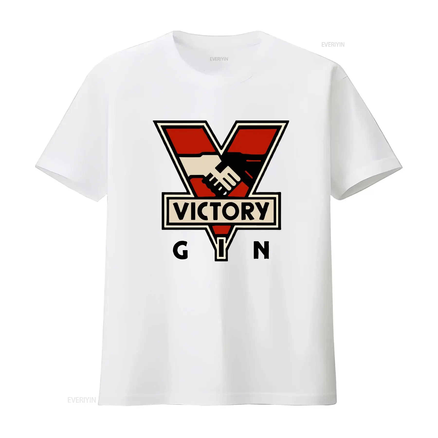 VICTORY GIN George orwell 1984 big brother is watching mens T Shirt vintage Washed graphic Slightly homme Breathable