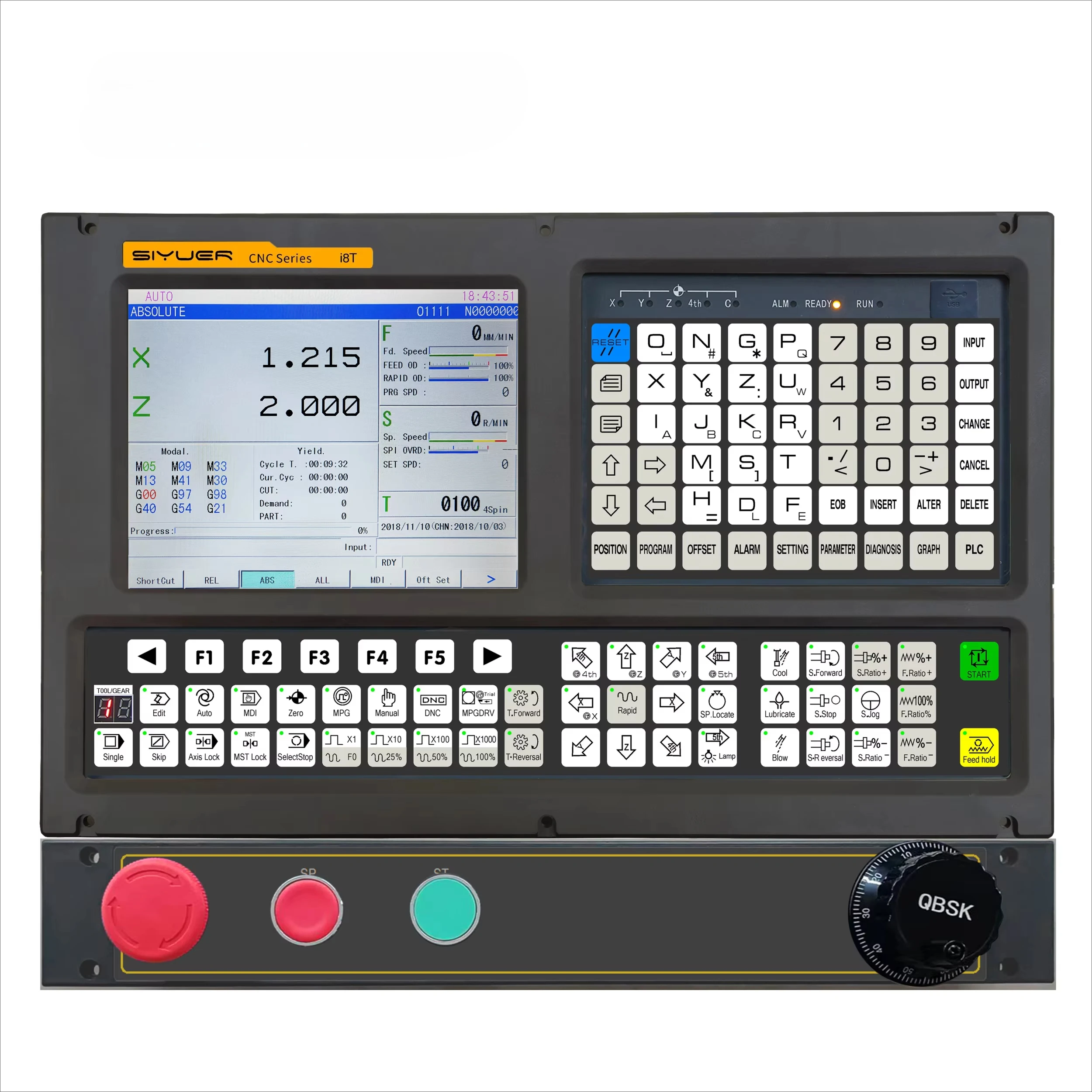 Contrôleur de tour CNC avancé Siyuer I8T 2 axes, système servo absolu avec programmation PLC, système de contrôle Macro Sinumой 840d
