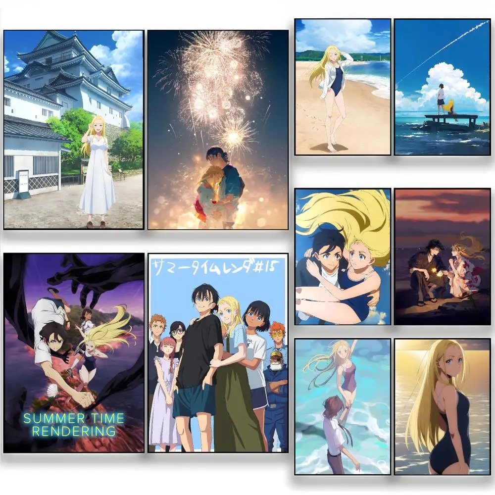 Anime Time Loop Summer Time Rendering Poster Wall Art Painting for Living Room Home Decoration and Holiday Gifts