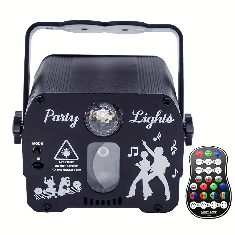 DJ Party Lights Disco Lights Mini Stage Lights Voice Controlled LED Projector Strobe Lights Decorative Festival Atmosphere Light