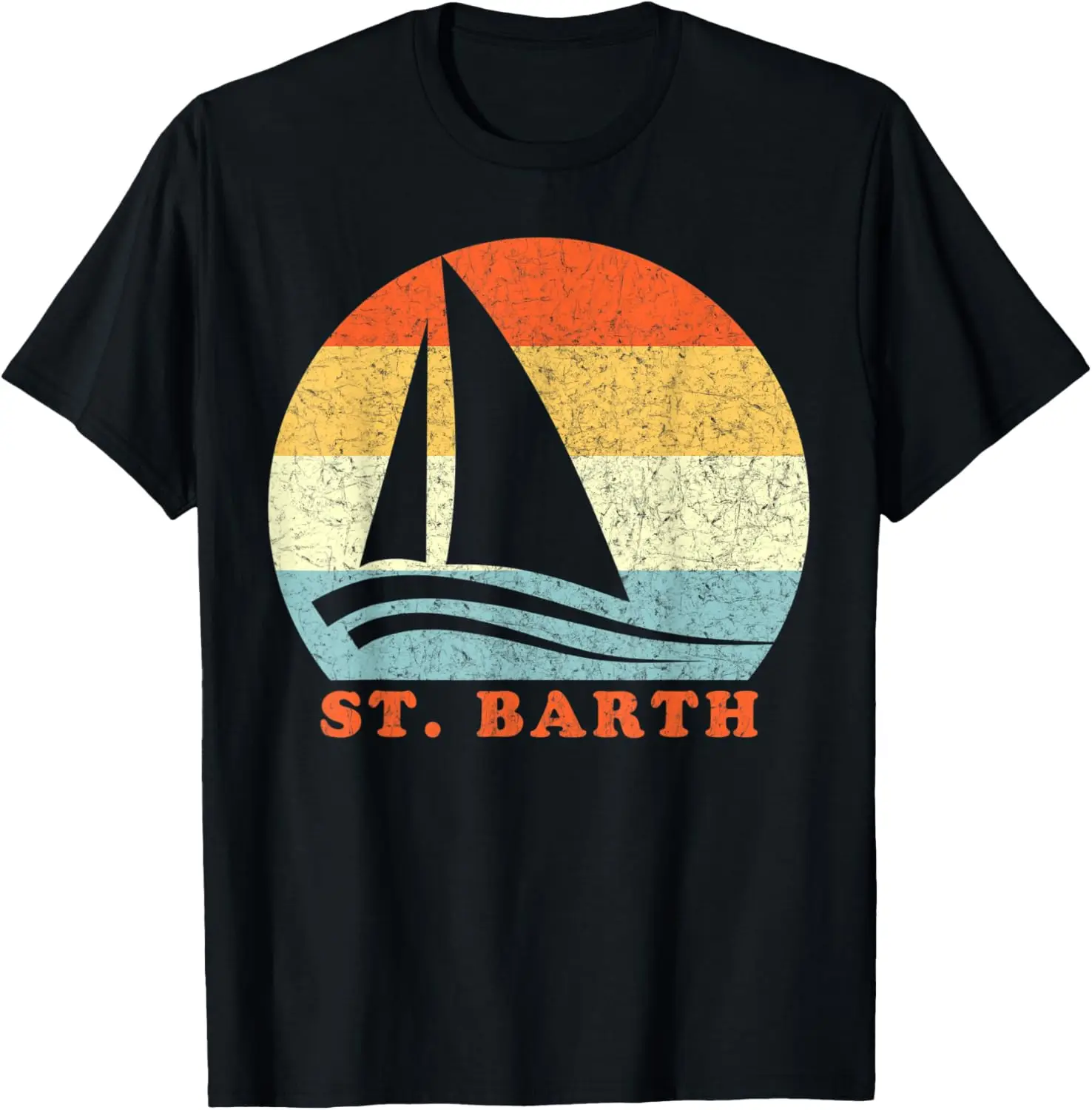 

St. Barth Caribbean Sailboat Vintage Retro Vacation T-Shirt