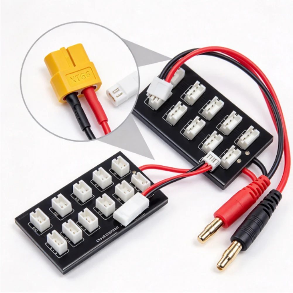 Parallel Charging Board for Single Cell For Lipo Batteries Supporting PH and Small Connectors for Model Aircraft