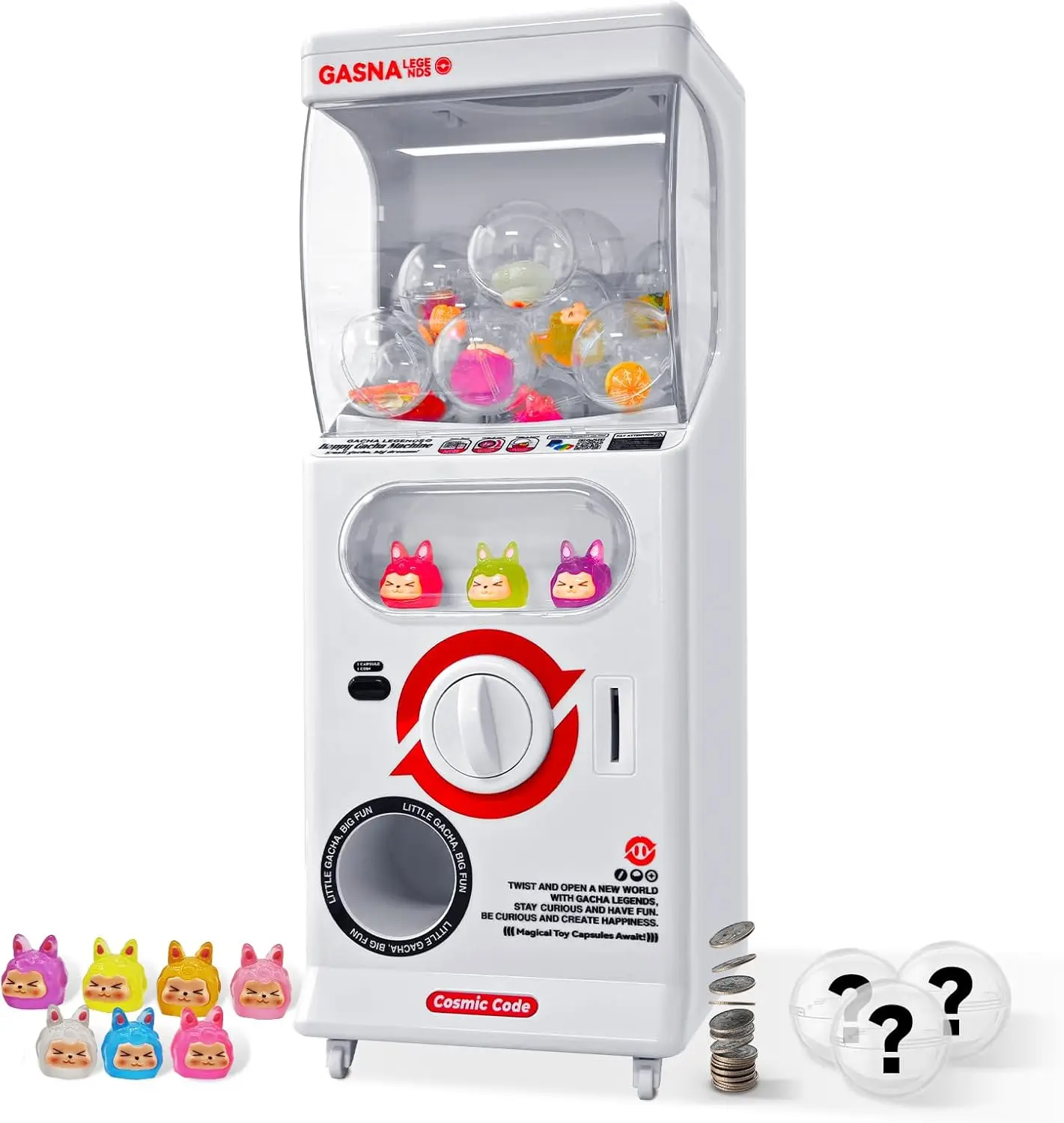 Capsule Vending Machine Toy Mini Vending Machine for Kids & Adults 25 Cents Coin Operated Gumball Prize Machine Capsule Toys Dis