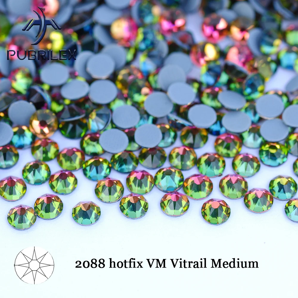 YANRUO 2088 8big 8samll 16cut Face Hotfix Rhinestone Boutique Crystal Making Crafts Strong Glue Hot fix Sticker Decor Clothes
