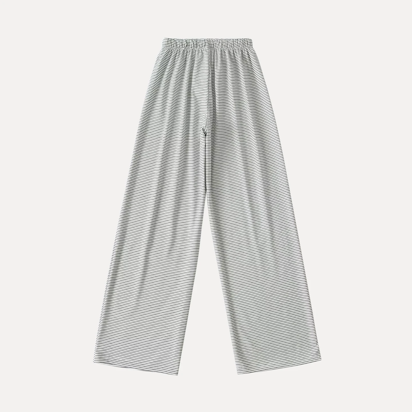 سراويل تقليدية عصرية للنساء مخططة عالية الخصر سراويل مستقيمة مرنة لخريف 2025 وصلت حديثًا من Ele Chic Bla W...