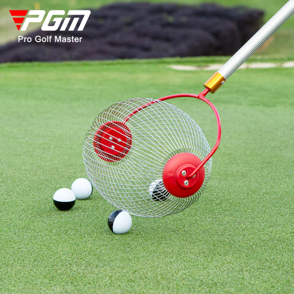 ﻿ PGM Golf Ball Picker With Free Expansion Contraction 3-Section Ball Picking Cage Roller Ball Picking No Bending Golf Picker