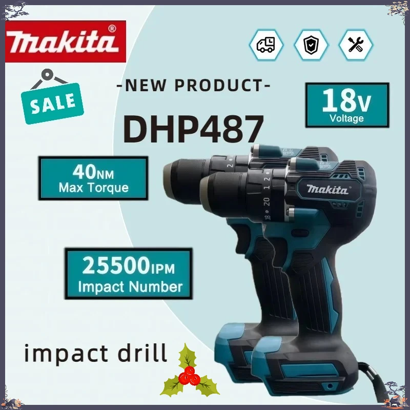 

Бесщеточная аккумуляторная ударная дрель Makita DHP487, электрическая отвертка с высоким крутящим моментом, инструмент для аккумуляторов Makita 18В 20В.