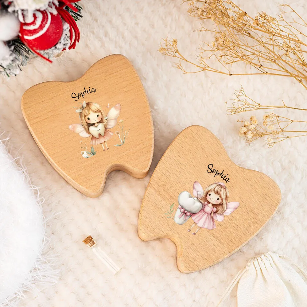 

Персонализированное имя, деревянная коробка для подарков зубной феи, коробка для хранения первых зубов, подарок для детского душа, подносы для зубной феи, детская коробка для зубов, подарок на память