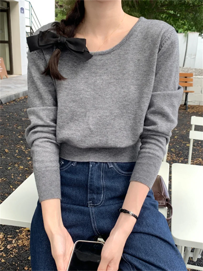 5 Colors Women Sweaters Loose Solid Knitwear 2023 Autumn New Outwear Warm Fashion Pullovers Chic Gentle Soft