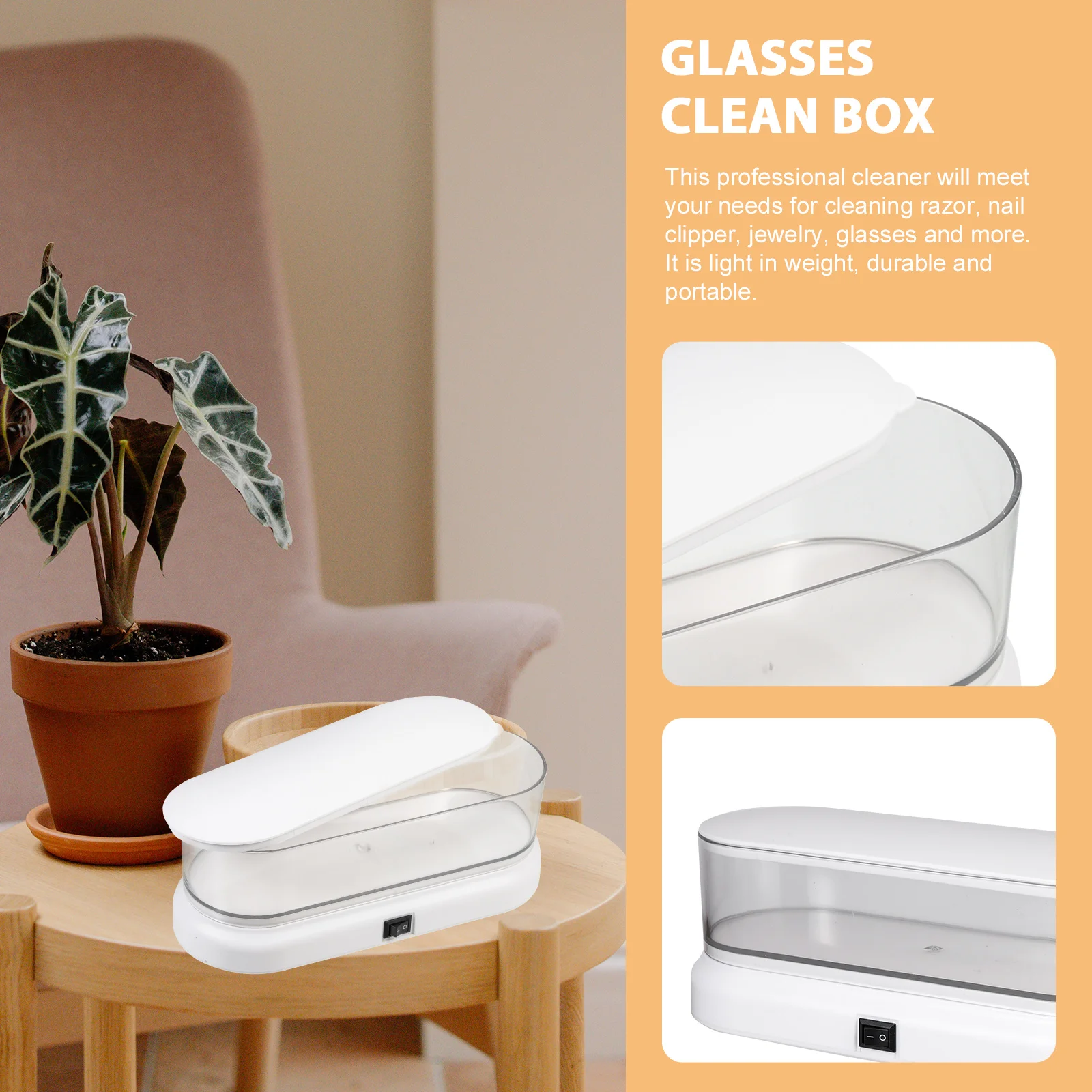 

Glasses Cleaner Ultrasonic Jewlery Makeup Brush Jewelry for Rings Jewellery Abs Retainer Cleaning Machine Portable