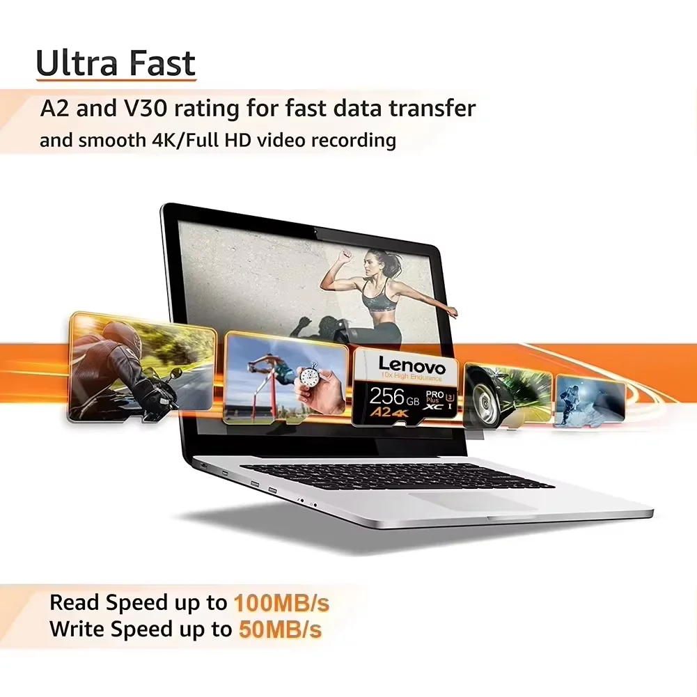 بطاقة ذاكرة Lenovo Micro SD بسعة 1 تيرابايت و512 جيجابايت و256 جيجابايت و128 جيجابايت، بطاقة TF SD عالية السرعة، تدعم معيار UHS-I، مقاومة للماء، مناسبة لكاميرات السيارة وكاميرات المراقبة وأنظمة Ninten