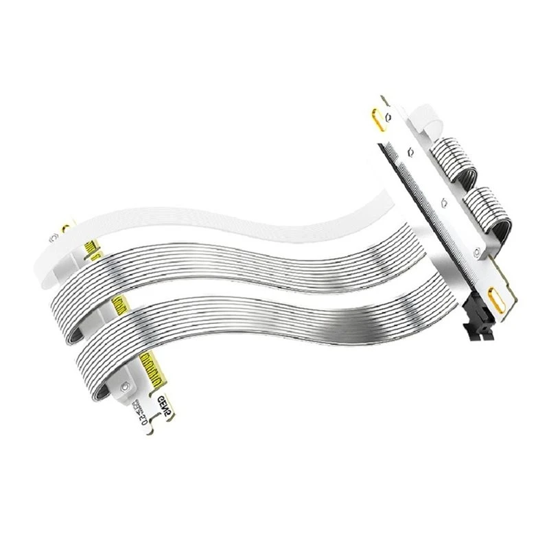 X64A-Dual Reverse Pcie 5.0 X16 Riser Cable 180° To 180° Extension Cable 128Gb/S High-Speed Design For GPU For ITX Cases 25Cm