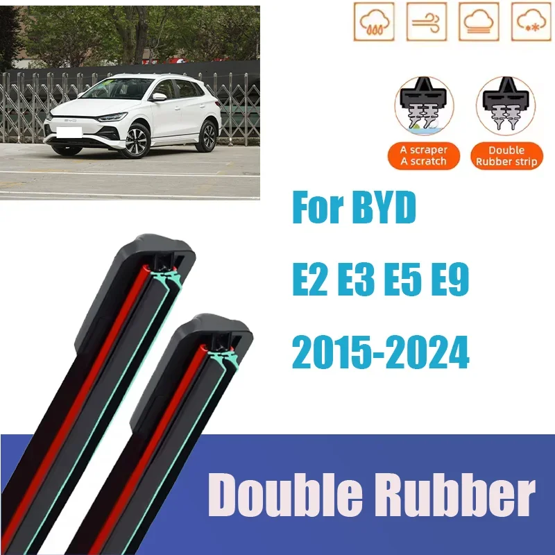 

For BYD E2 E3 E5 E9 Front Windshield Wiper General Motor Multifunctional Double Rubber Car Accessories 2015 2024 2019 2021