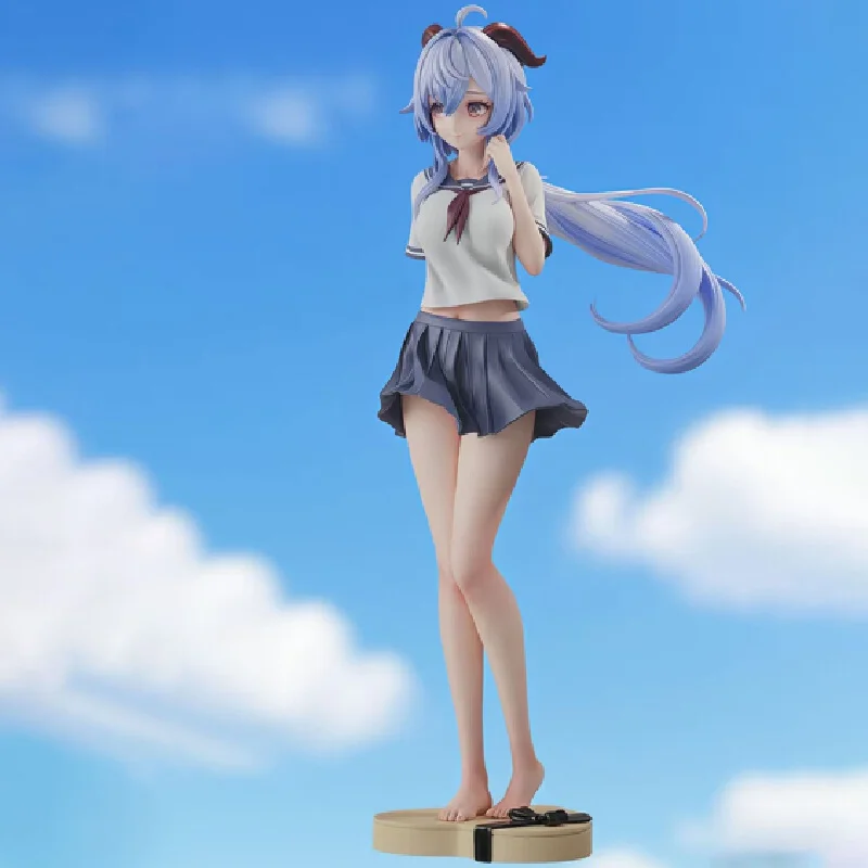 Image of Anime-Mädchenfigur JK-Uniform „Confession Style“ Ganyu Schuluniform Stehende Pose Charakterstatue Modell Schreibtischdekoration Sammlerstück