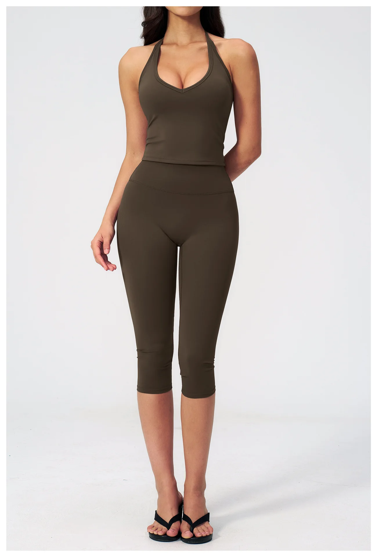 Women Tracksuit Yoga Set 2PCS Sports Set Short Sleeve Fitness Outfits Workout Clothes Running Capri Pants Gym Suit Athletic Wear