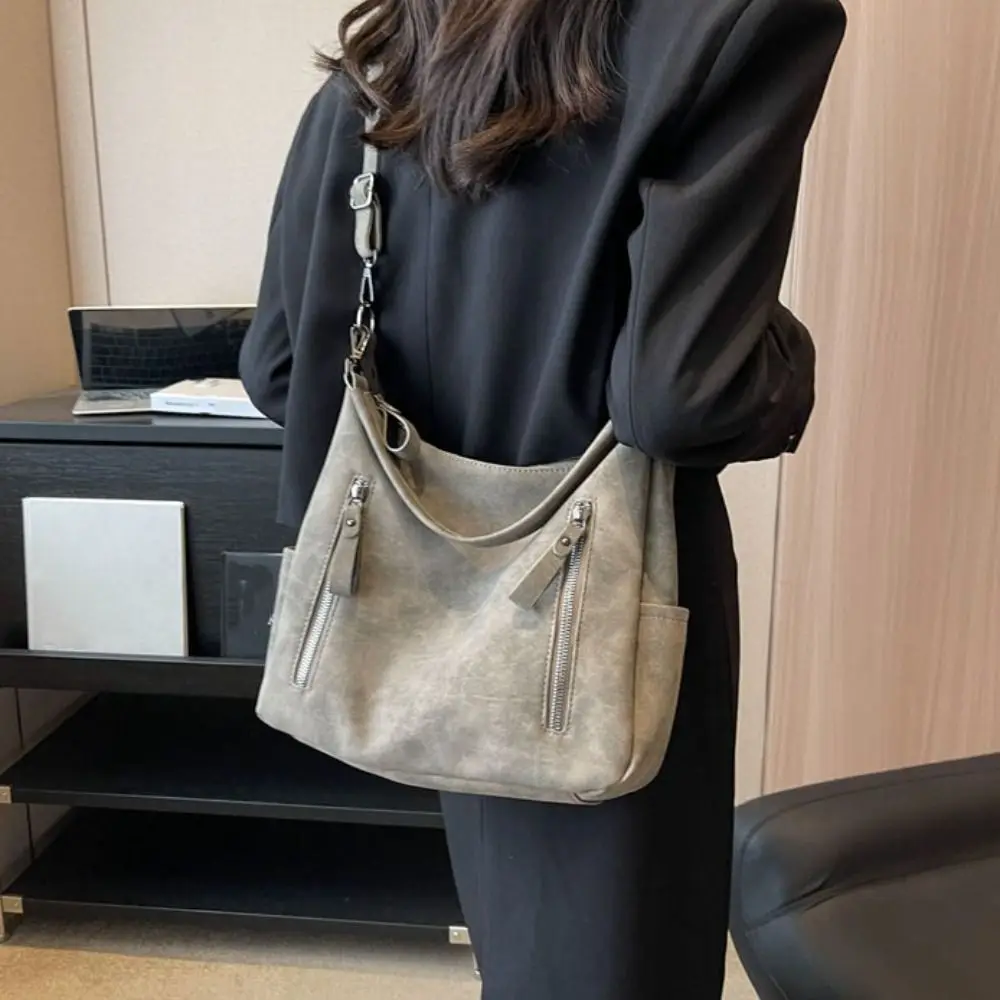 

Fashion Large Capacity PU Leather Shoulder Bag French Style Handbag Retro Underarm bag Casual New Design Tote Bag Travel