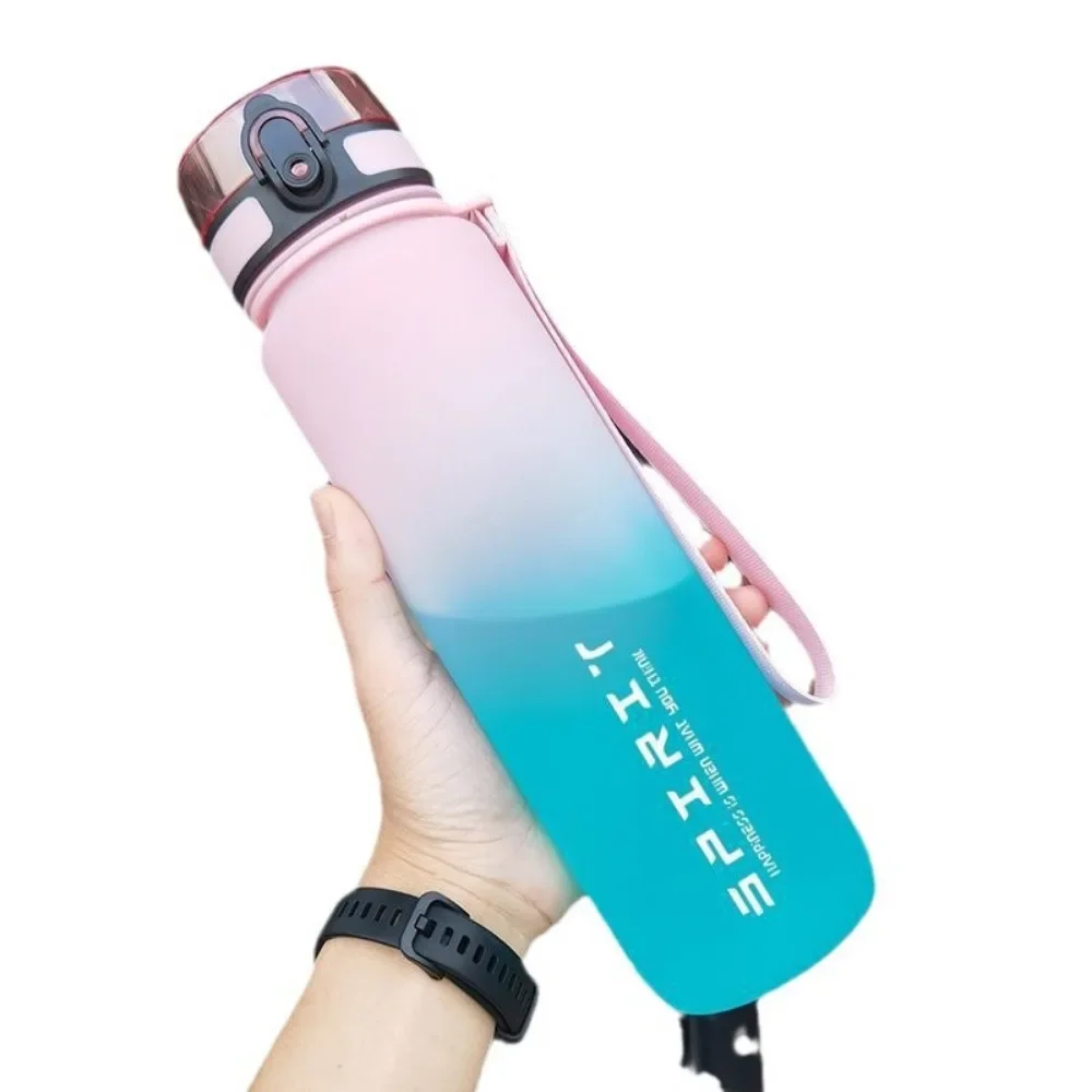 

500/650/1000ml Large Capacity Sports Water Bottle Motivational Leak Proof Portable Reusable Plastic Cups Outdoor Travel Gym Jugs