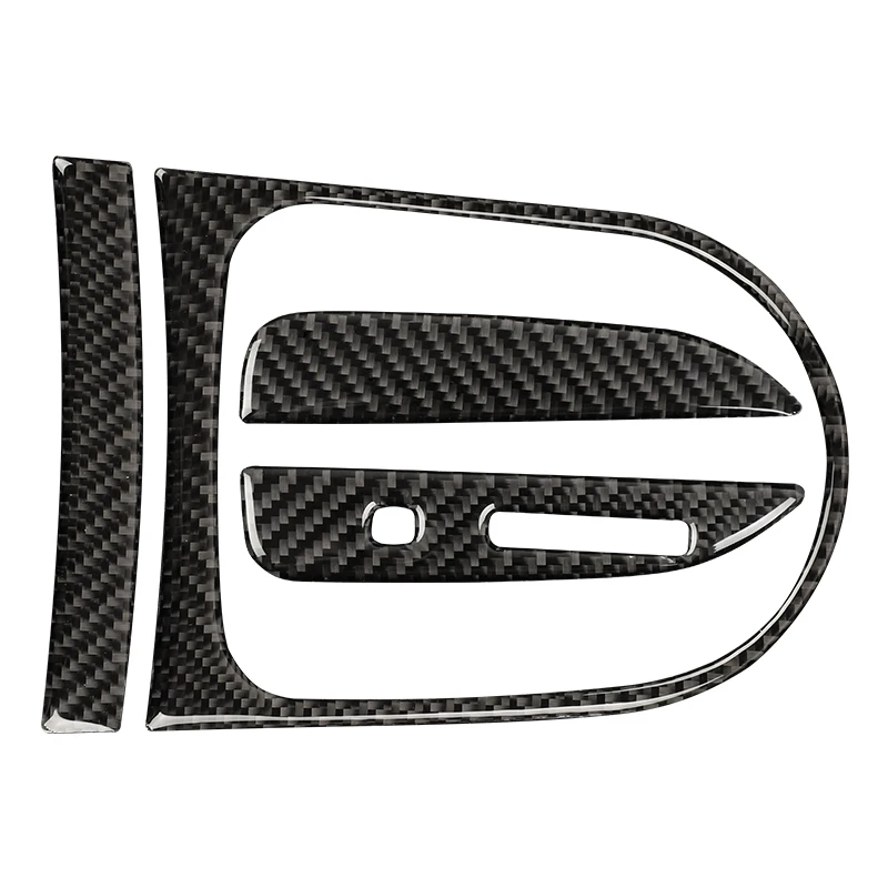 For Ford Mustang GT 2015-2021 Accessories Carbon Fiber Interior Car Gear Shift Box Panel Cover Trim Frame Decorative Kit Sticker