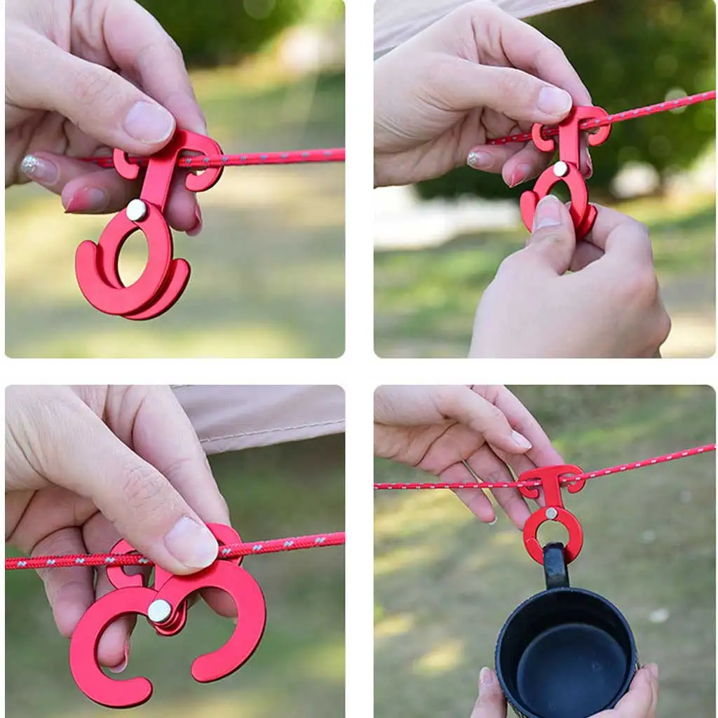 Aluminum Alloy Tent Wind Rope Self-Locking Buckle Adjustable O-shaped Claw Buckle Camping automatic Hook