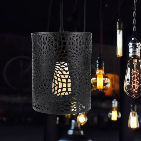 150x190 काला मैट सिलेंडर लैंपशेड गढ़ा लोहे का खोखला धातु टेबल लाइट शेड डेस्क बेडसाइड लिविंग रूम सजावटी लैंप के लिए 6 best sales काले धातु लैंप शेड - №4