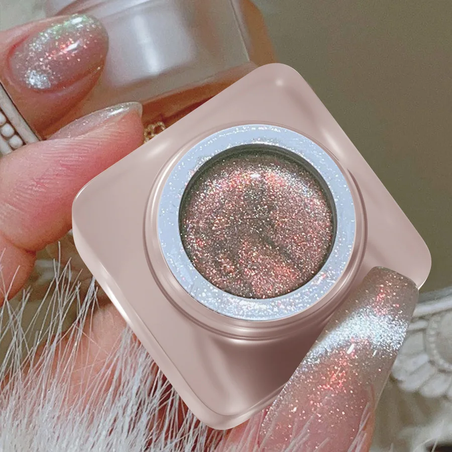 Water Light Cat Eye Gel Semi Permanent Soak Off Holographic Crystal Magnetic Gel Polish for Nail Art DIY Salon Nail Beauty 8ml