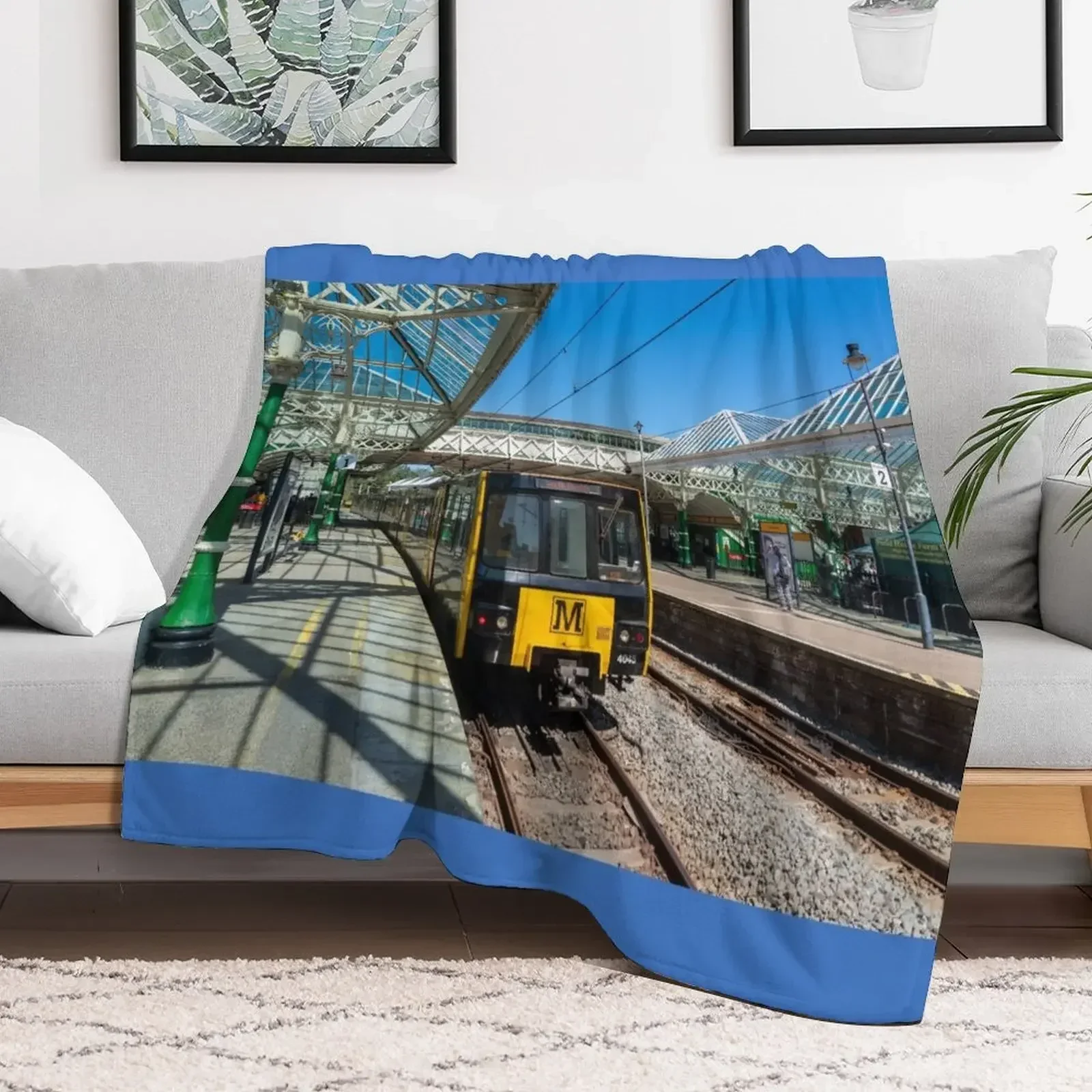 Tynemouth Metro Train Throw Blanket Soft Large Furry warm winter Blankets