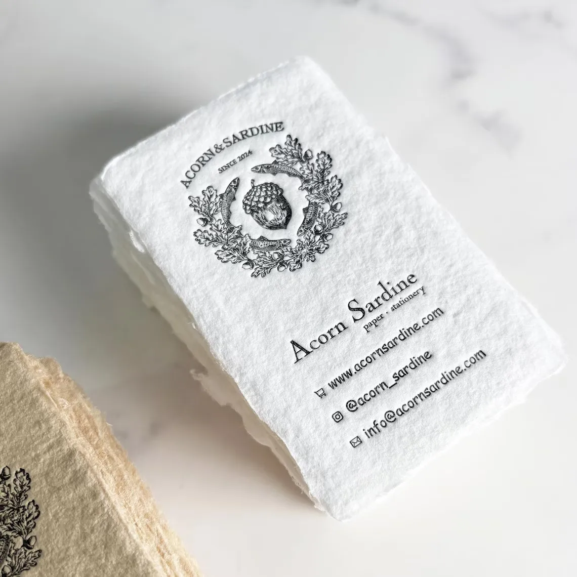 Ultra Thick Handmade Paper Letterpress business cards, Stationery,Deckled Edge Paper, with Cotton Custom Calling Cards,Design an