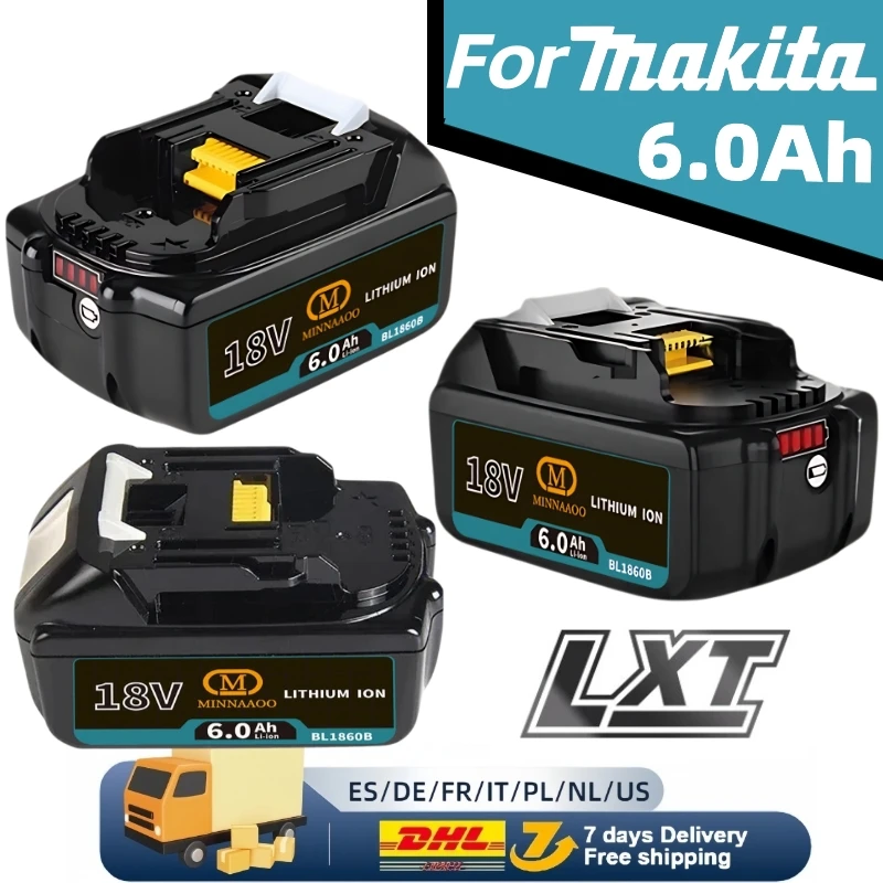 

OriginalFor Makita 6.0Ah Battery for Makita 18V BL1830B BL1850B BL1850 BL1840 BL1860 BL1815 Replacement Lithium Battery